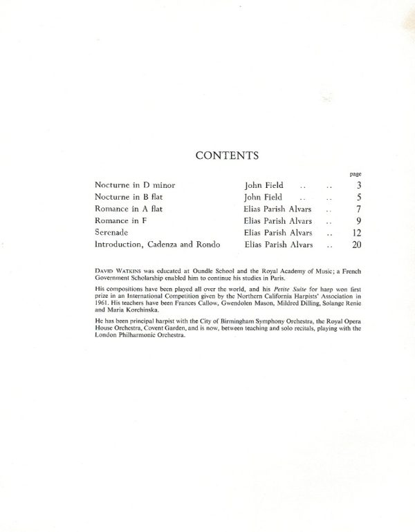 Anthology Of English Music For The Harp Volume 4 Watkins D.