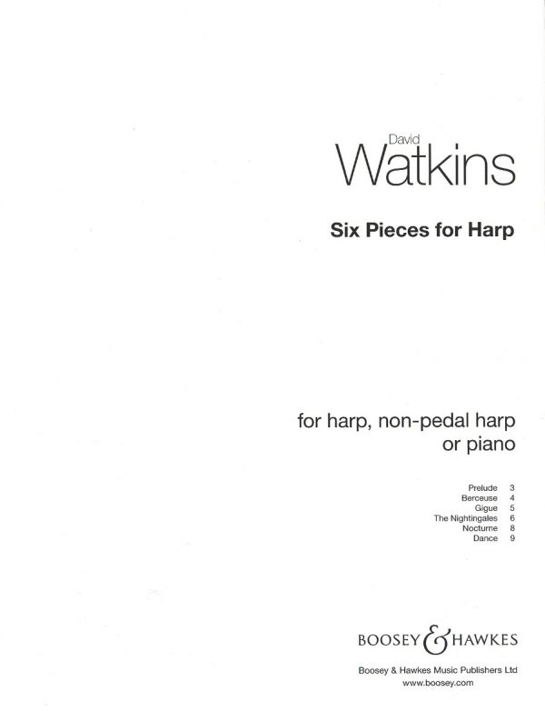 Six Pieces For Harp Watkins D.