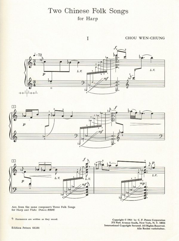 Two Chinese Folk Songs Wen-Chung C.