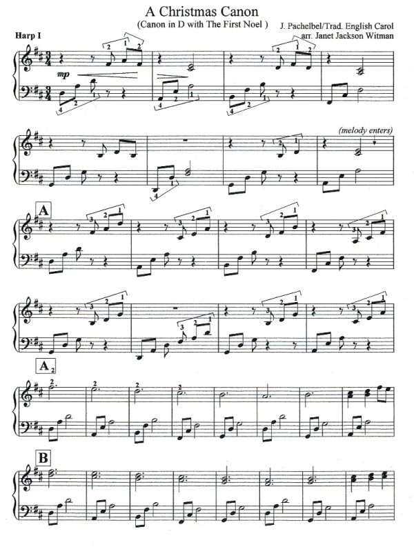 A Christmas Canon (Harp Duet, Harp Ensemble) Witman J.
