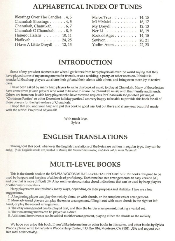 Chanukah Music For Harp Woods S.