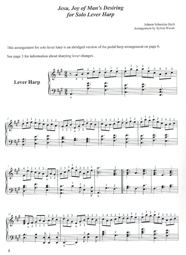 Jesu, Joy Of Man's Desiring (Harp Solo, Harp Duet, Voice Flute & Harp) Bach J./Woods S.