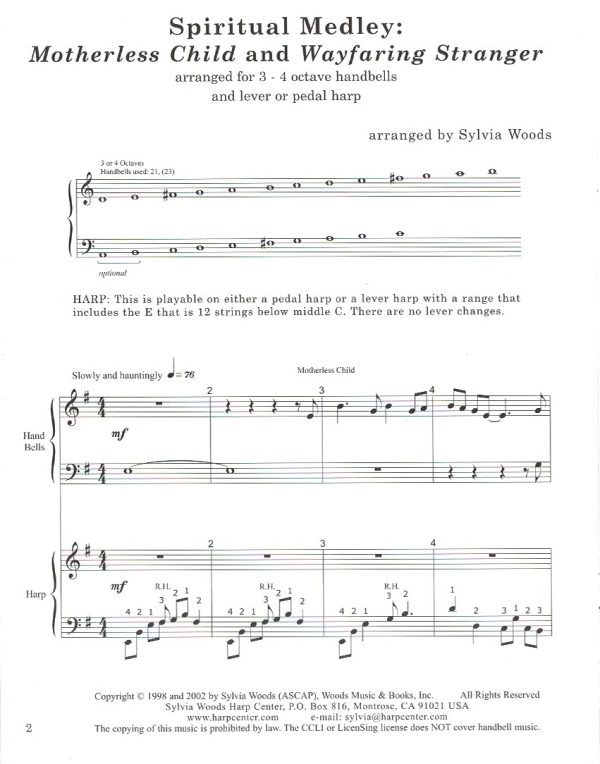 Spiritual Medley (Handbells & Harp) Woods S.